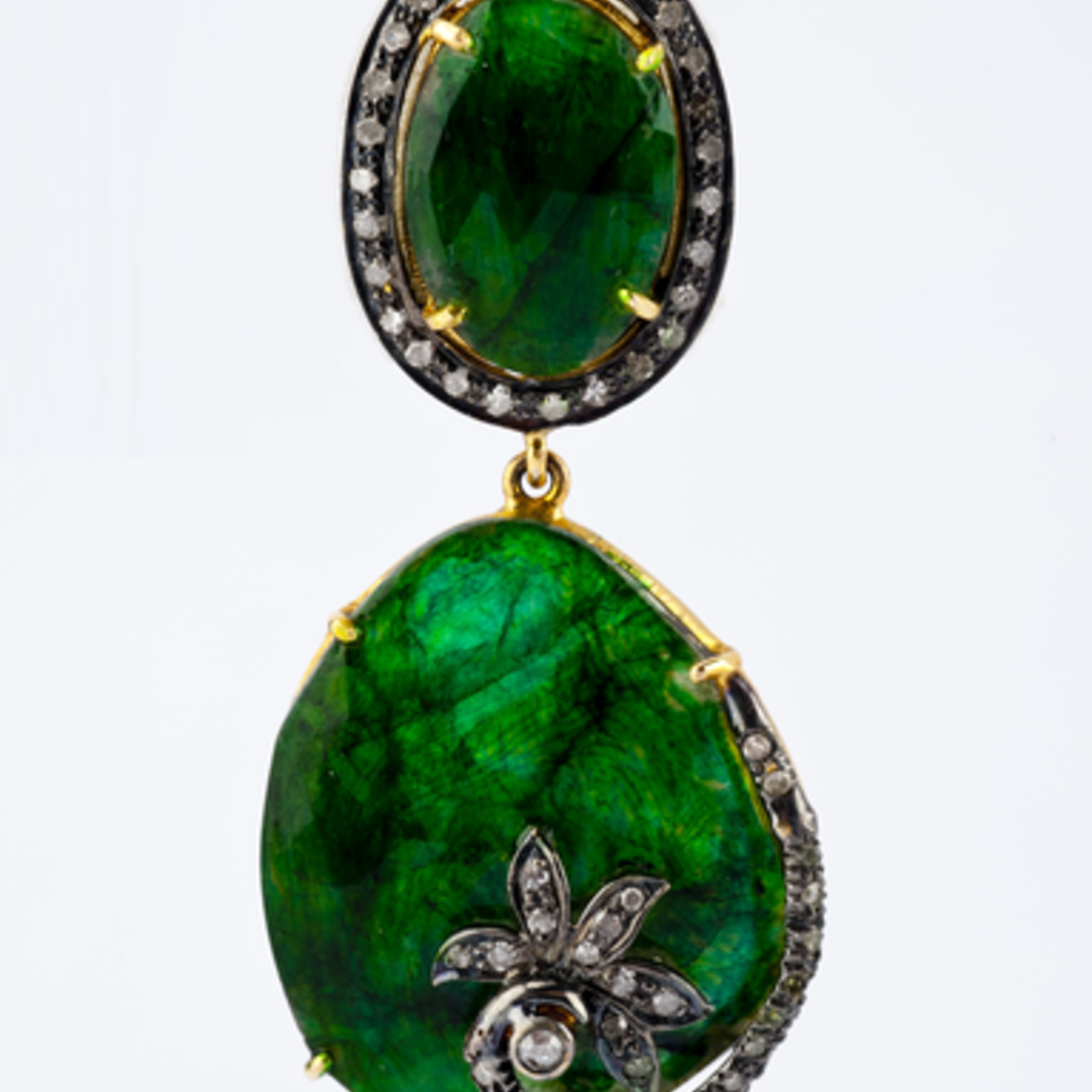 Mina Danielle Diamond & Emerald Earrings