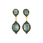 Mina Danielle Delicate Moonstone & Diamond Drop Earrings