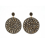 Mina Danielle Black Spinel & Round Diamond Earrings