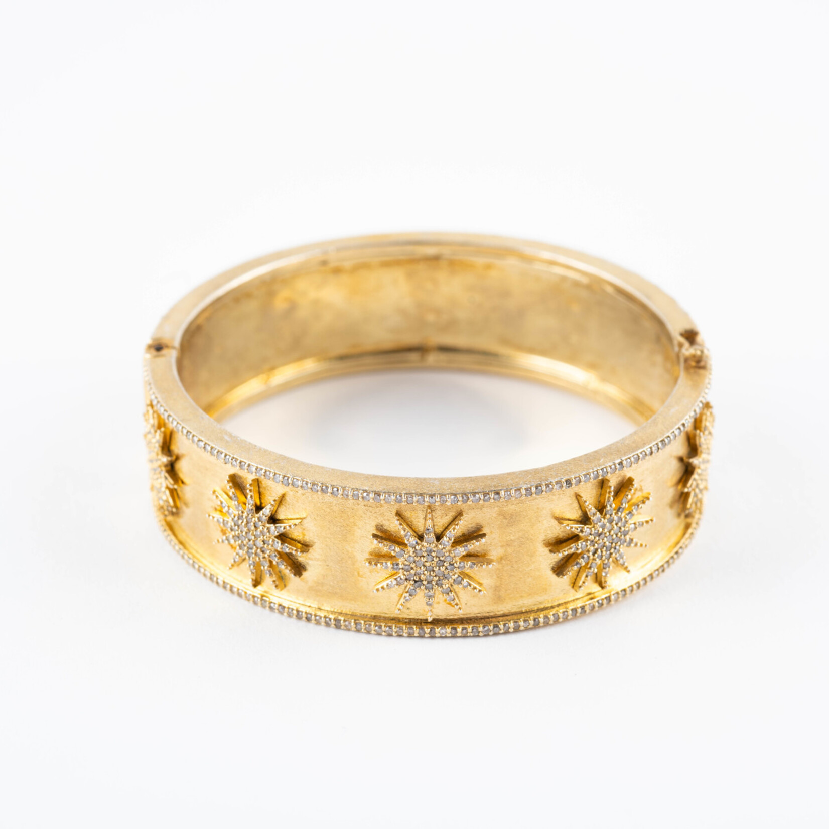 Mina Danielle Gold Bangle with Diamond Stars