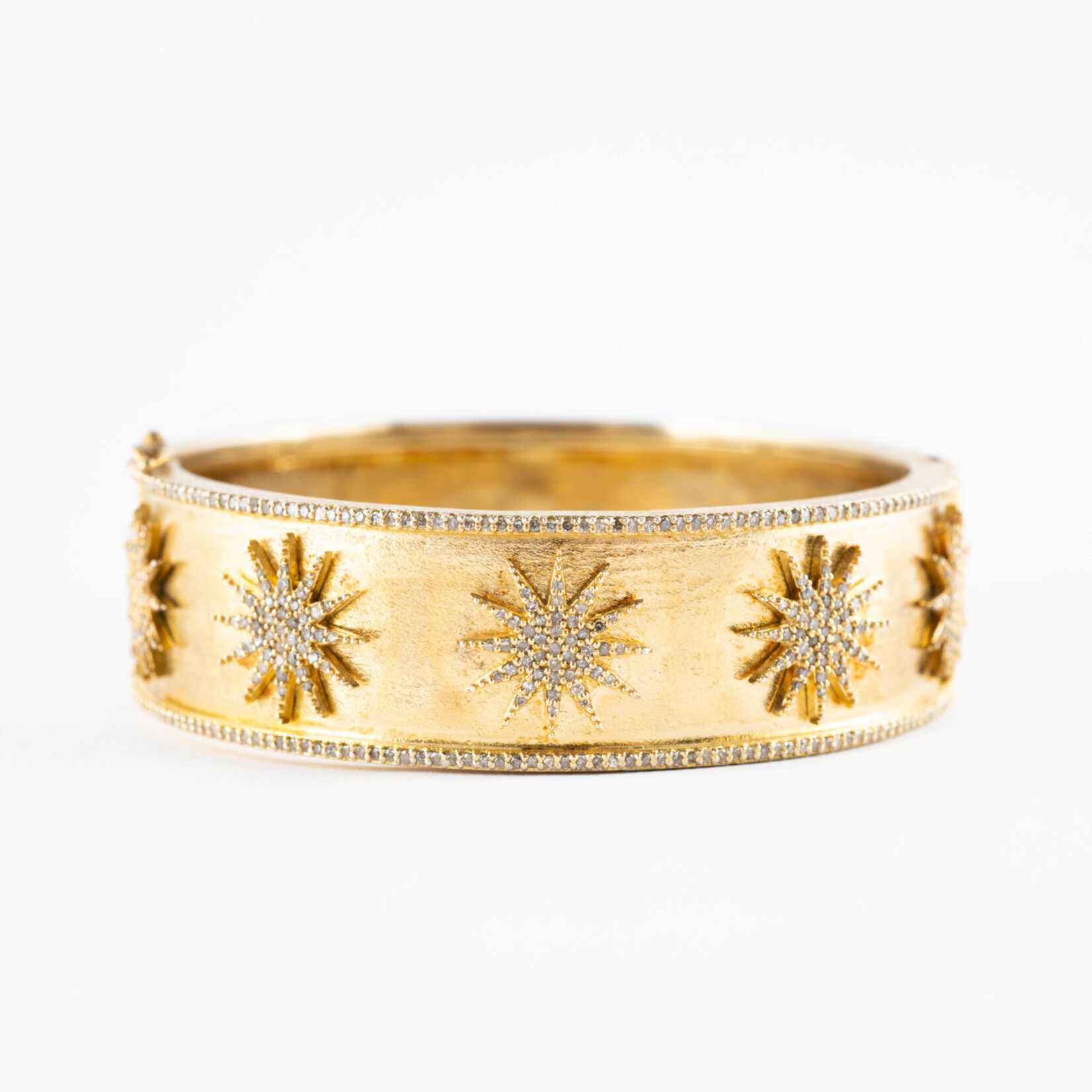 Mina Danielle Gold Bangle with Diamond Stars