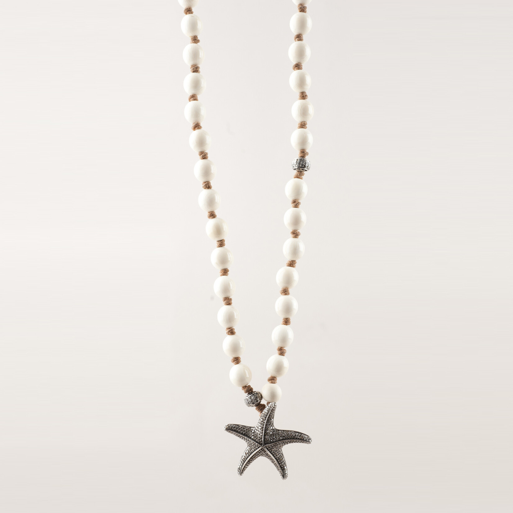 Mina Danielle Ivory Beads with Pave Diamond Starfish