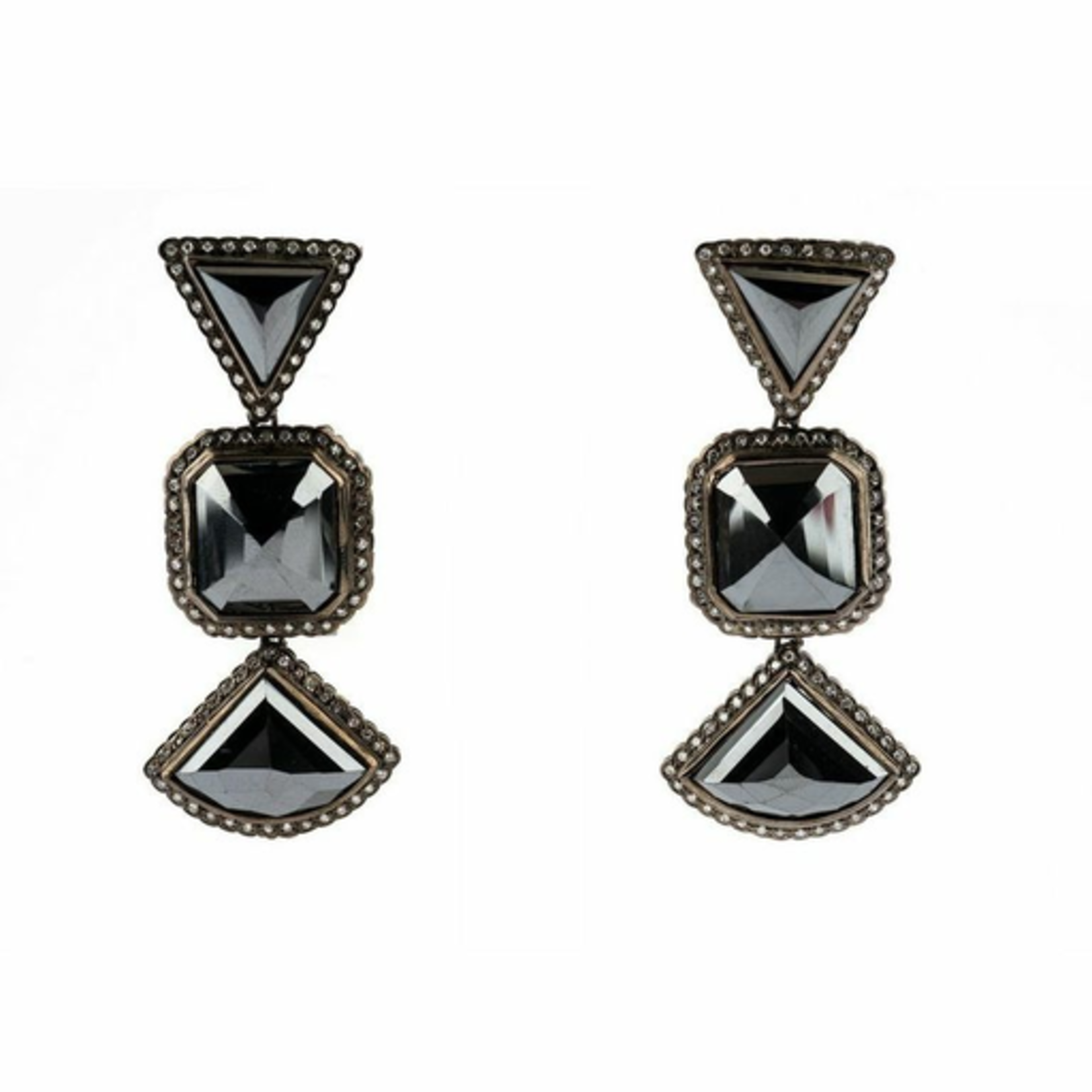 Mina Danielle Moissanite & Black Diamond Earrings
