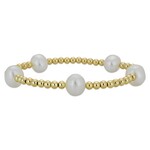 Mina Danielle Gold Beaded Stacking Bracelet with Pearls