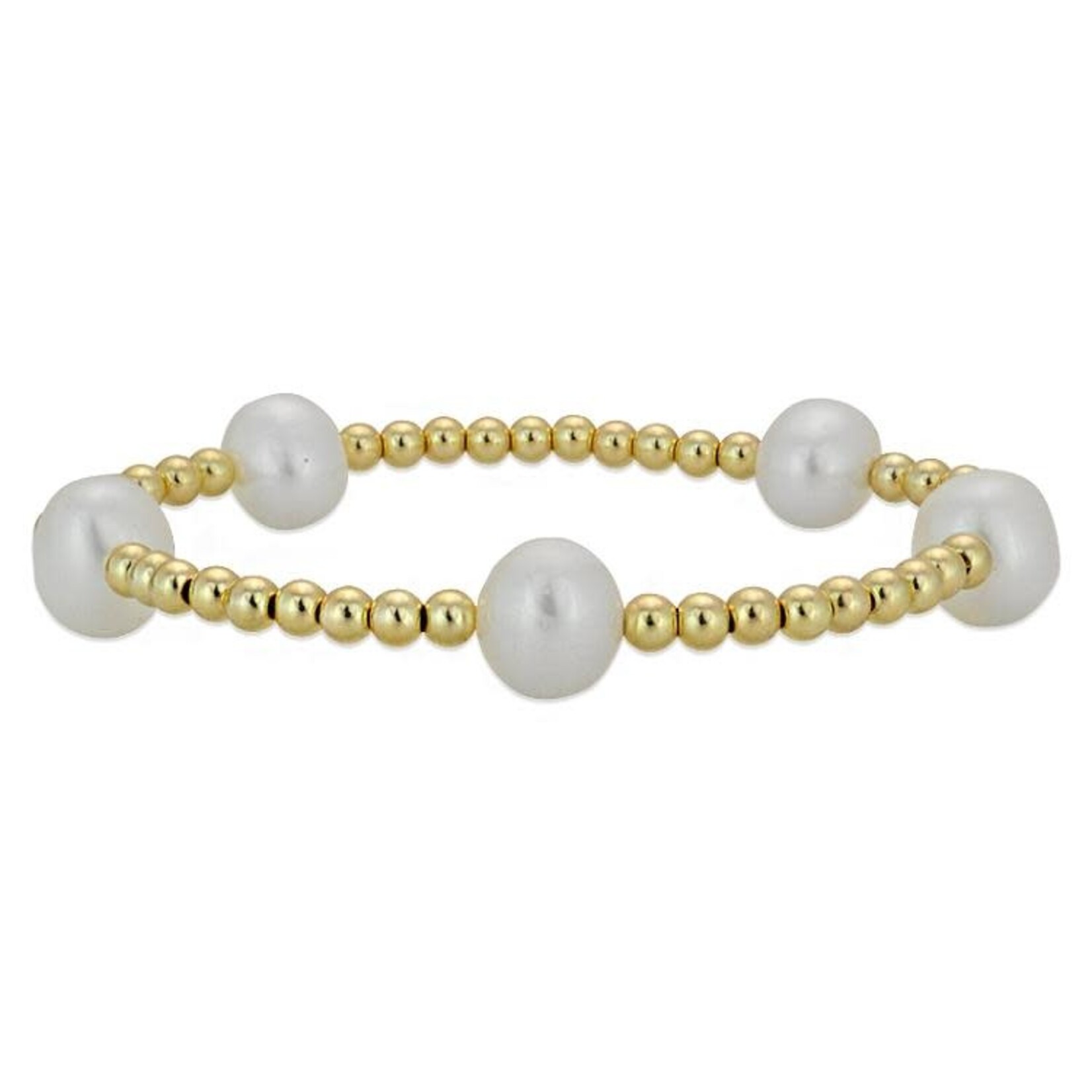 Mina Danielle Gold Beaded Stacking Bracelet with Pearls