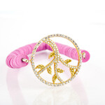 Mina Danielle Pink african vinyl discs with Gold cz tree of life