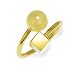 Mina Danielle Gold Ring with Circle and Sqaure