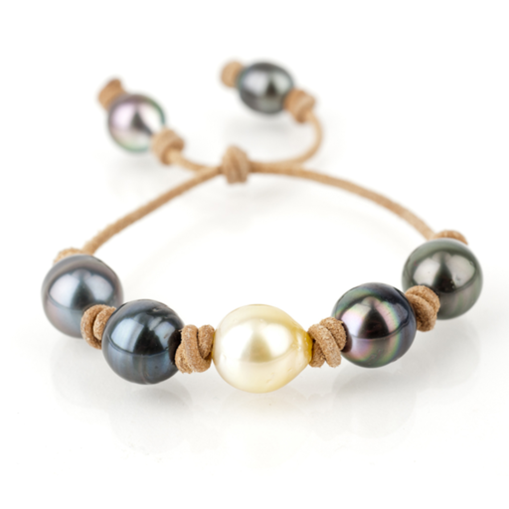 Mina Danielle Yellow and Gray South Sea and Tahitian Pearl Bracelet