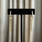 Gold Pave Drop Earrings