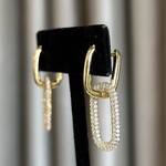 Mina Danielle Hoops with Hanging Rectangle Earrings