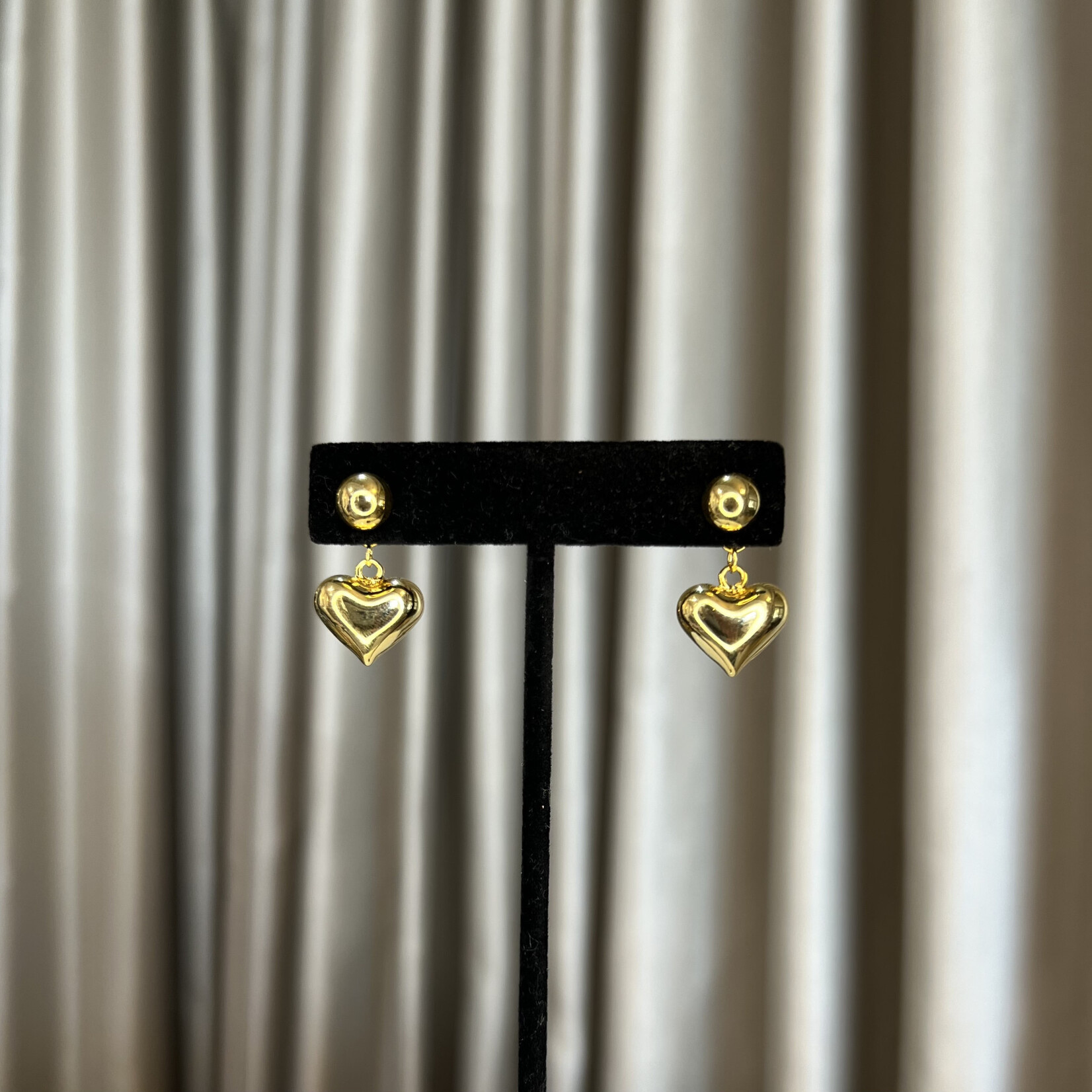 Mina Danielle Gold Puffy Heart Earrings