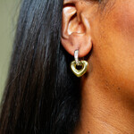 Mina Danielle S&G Baguette Heart Earrings