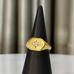 Mina Danielle Gold Hexagon Ring with Diamond Star