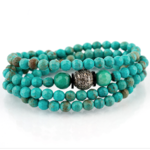 Mina Danielle Faceted Turquoise Wrap with Diamond Ball