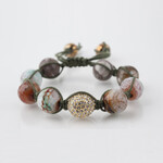 Mina Danielle Macramé Fired Agate with Gold Pavé Crystal