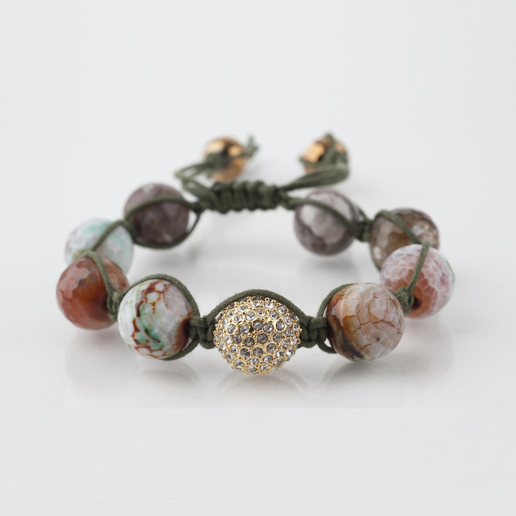Mina Danielle Macramé Fired Agate with Gold Pavé Crystal