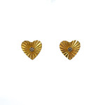 Gold Heart Earrings with Diamonds