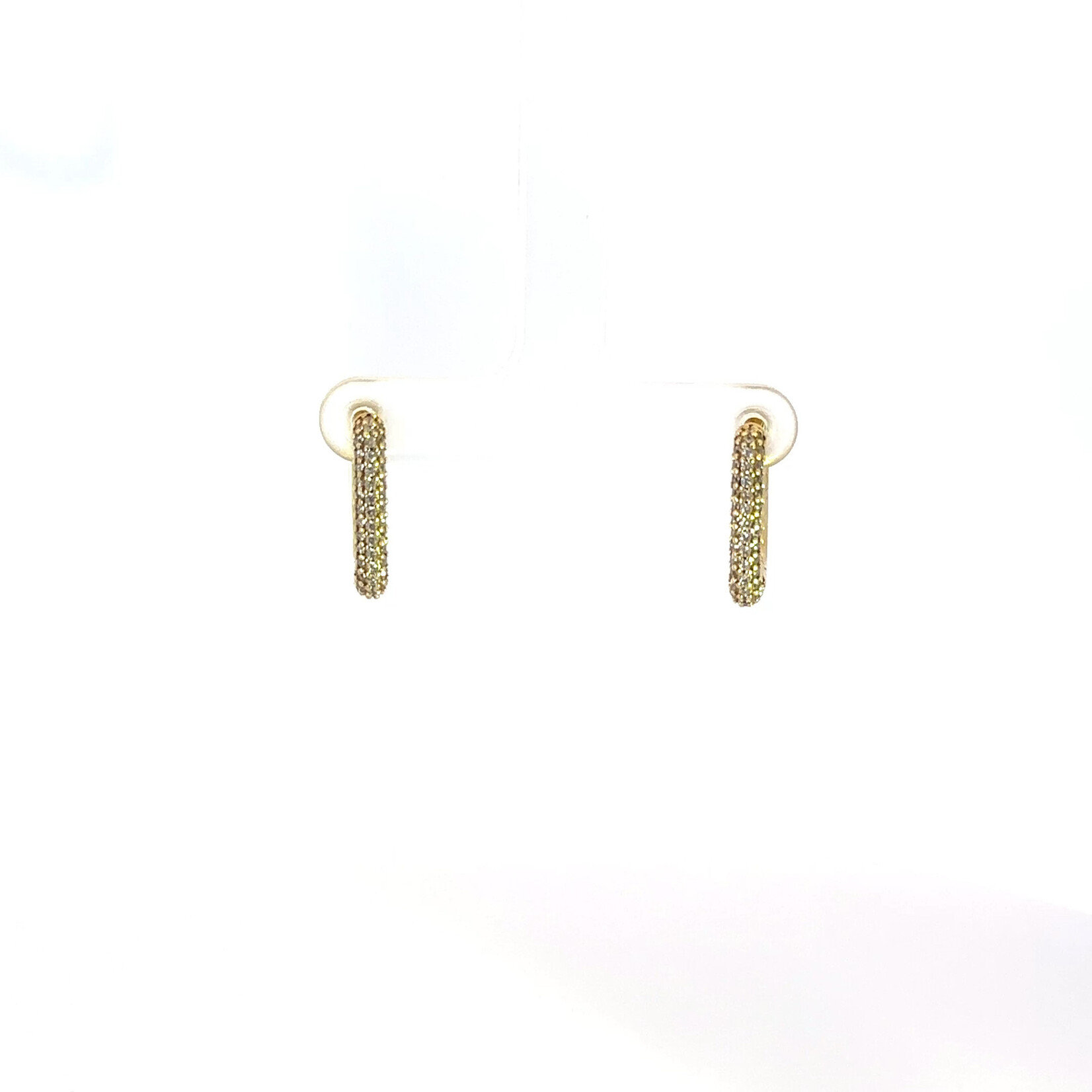 Gold Pave Rectangle Shape Earrings