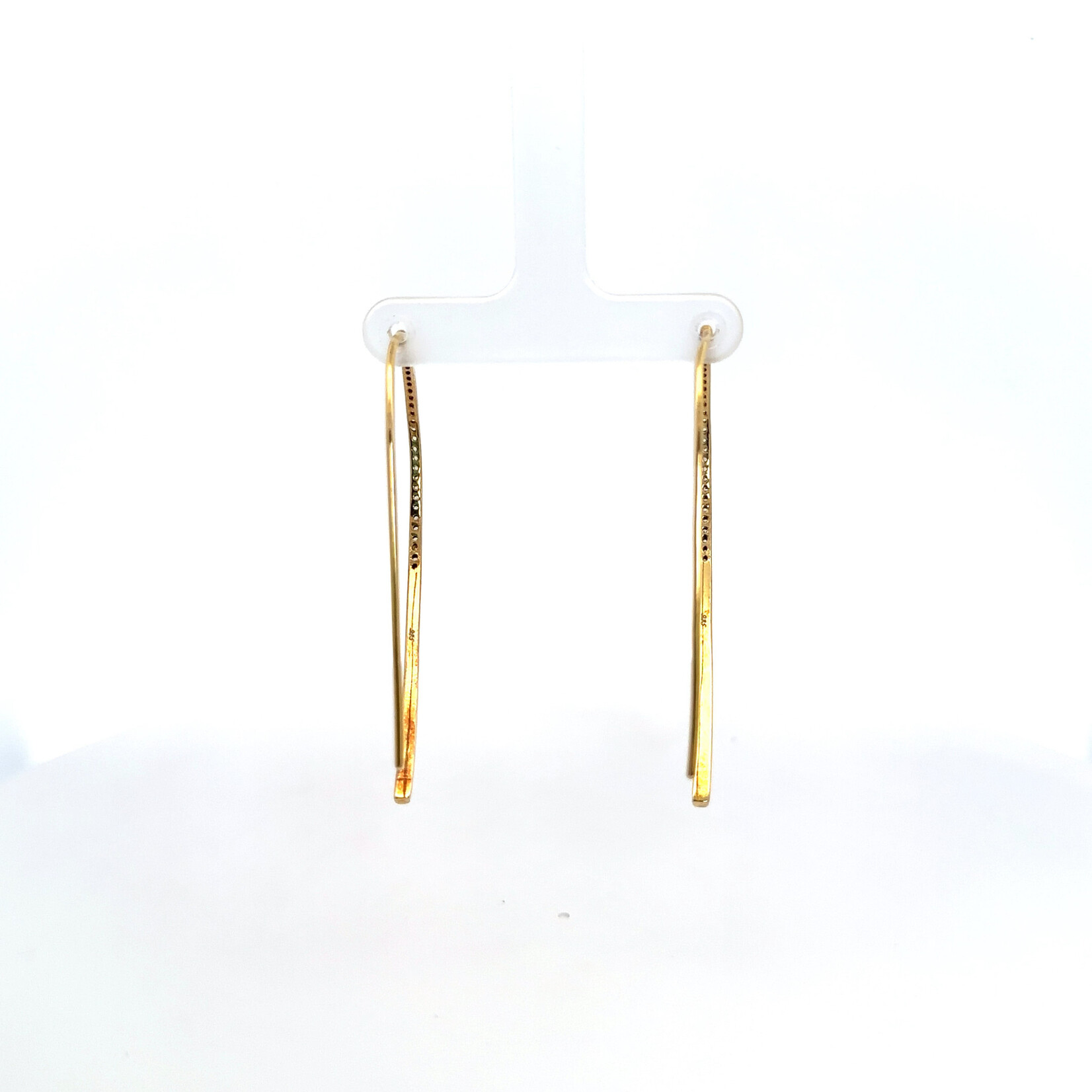 Gold Curved Half Pave Earrings