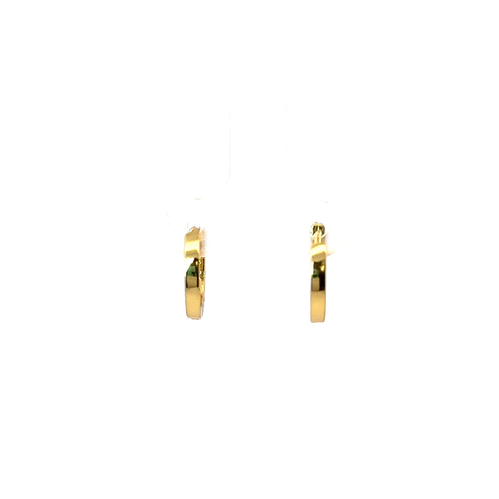 Gold Ruby Huggie Earrings