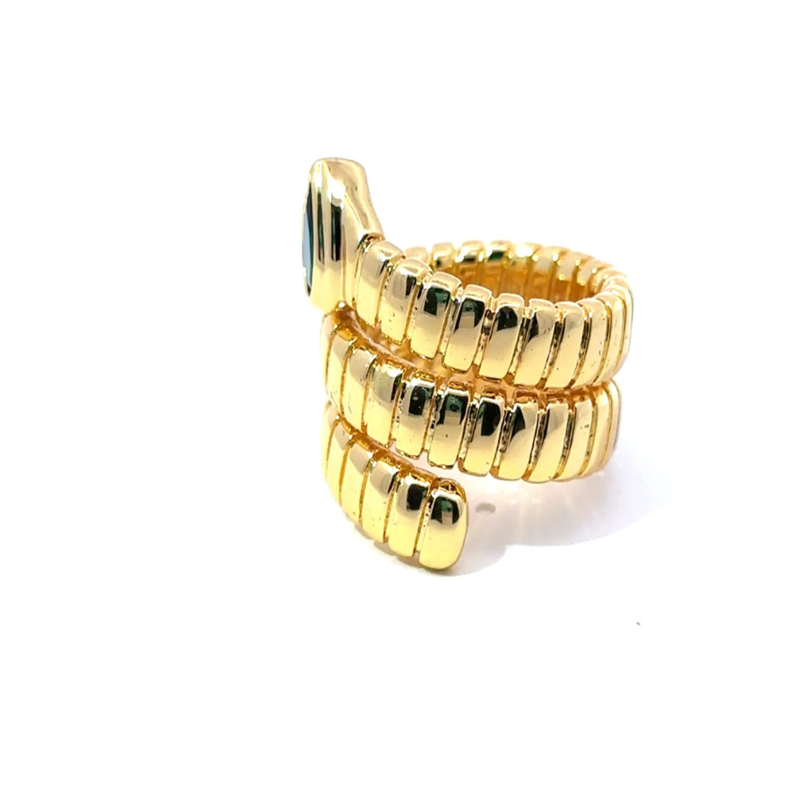 Gold Serpenti Emerald Ring