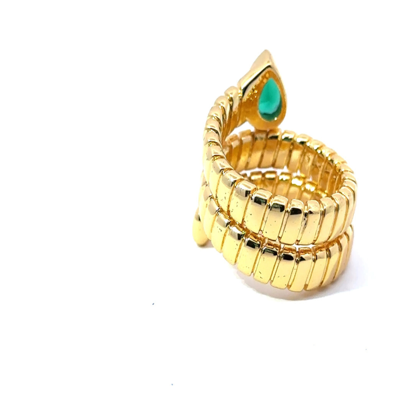 Gold Serpenti Emerald Ring
