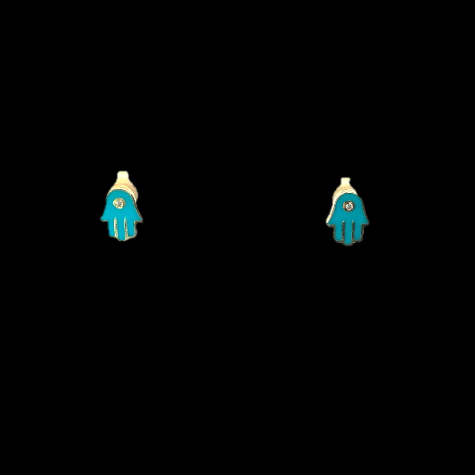 Mina Danielle Gold Enamel Hamsa Studs (Turquoise x 3, Pink x 2, Navy