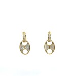 Gold Mother of Pearl Earrings (White,Black,Turquoise)