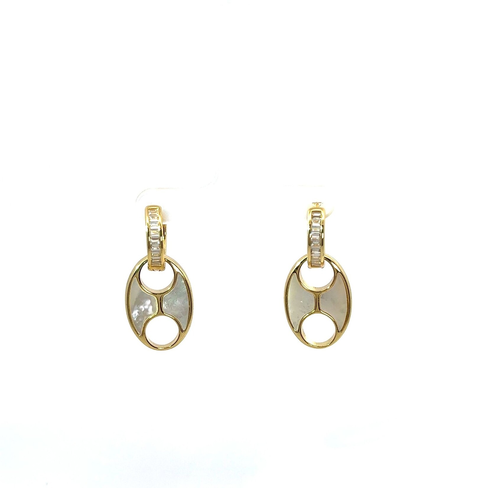 Gold Mother of Pearl Earrings (White,Black,Turquoise)