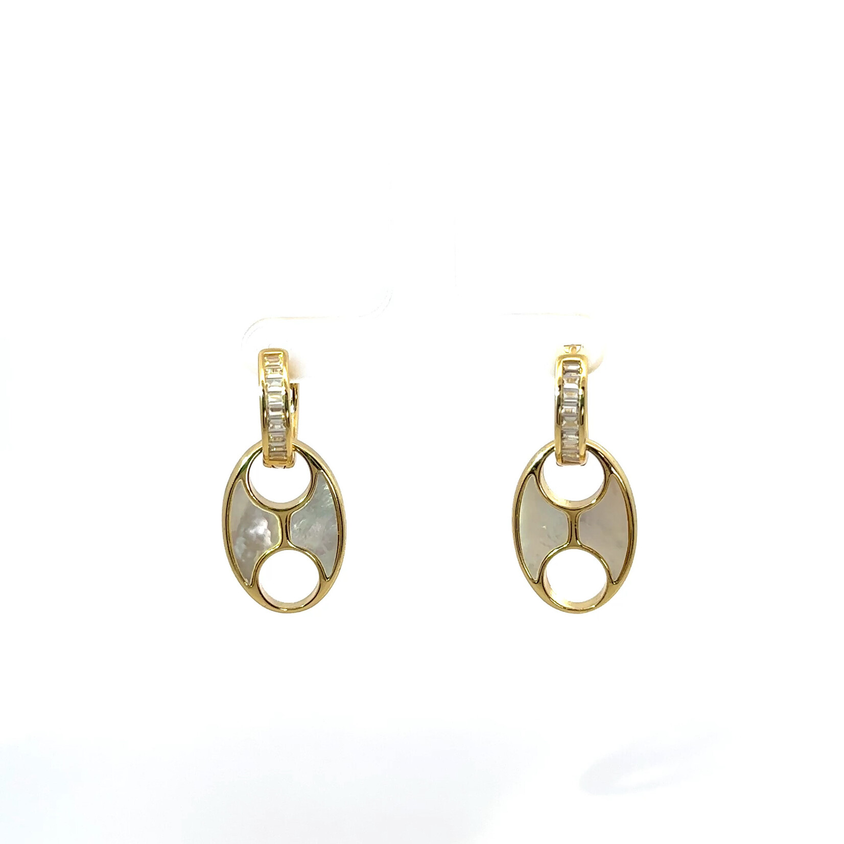 Gold Mother of Pearl Earrings (White,Black,Turquoise)