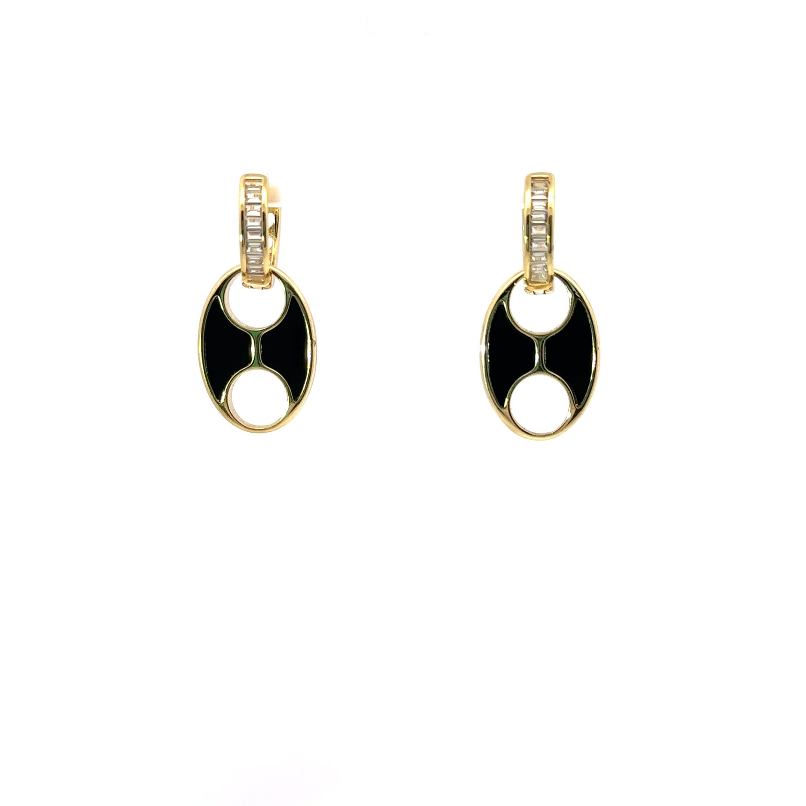 Gold Mother of Pearl Earrings (White,Black,Turquoise)