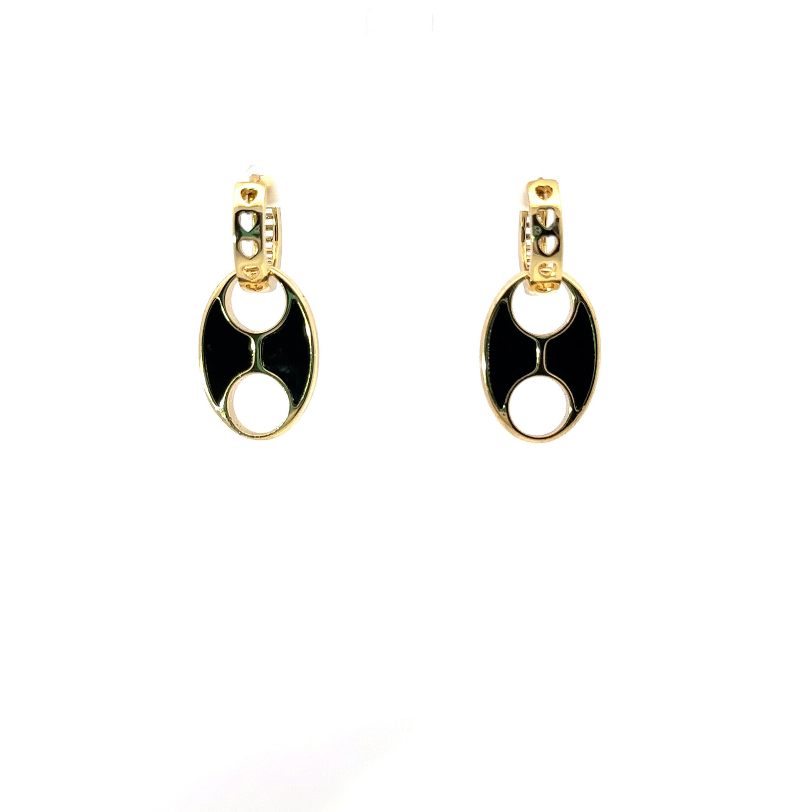 Gold Mother of Pearl Earrings (White,Black,Turquoise)