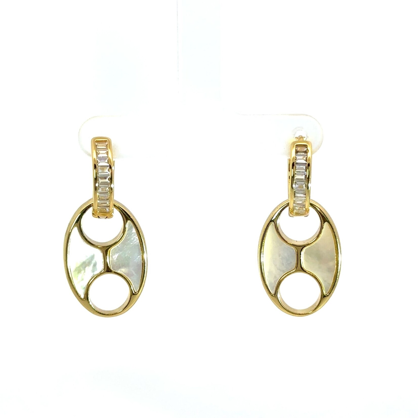 Gold Mother of Pearl Earrings (White,Black,Turquoise)