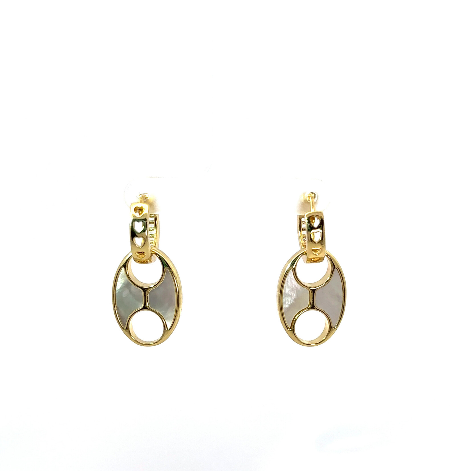 Gold Mother of Pearl Earrings (White,Black,Turquoise)