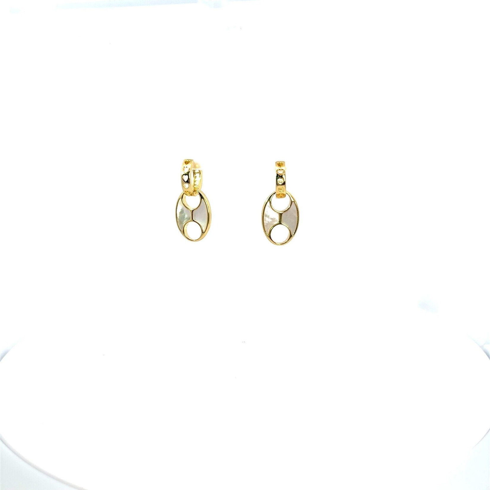 Gold Mother of Pearl Earrings (White,Black,Turquoise)