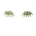 Mina Danielle Emerald and Pave Diamond Ear Crawlers