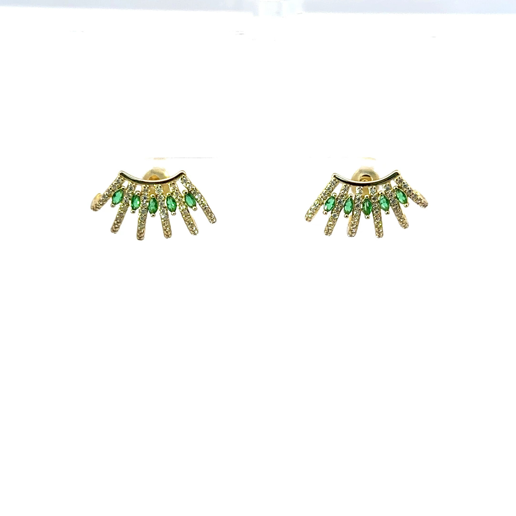 Mina Danielle Emerald and Pave Diamond Ear Crawlers
