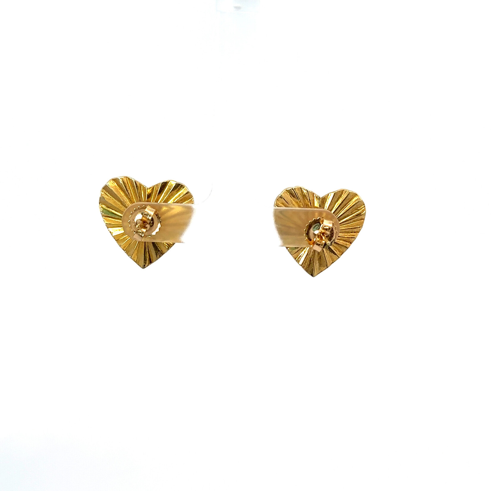 Gold Heart Earrings with Diamonds