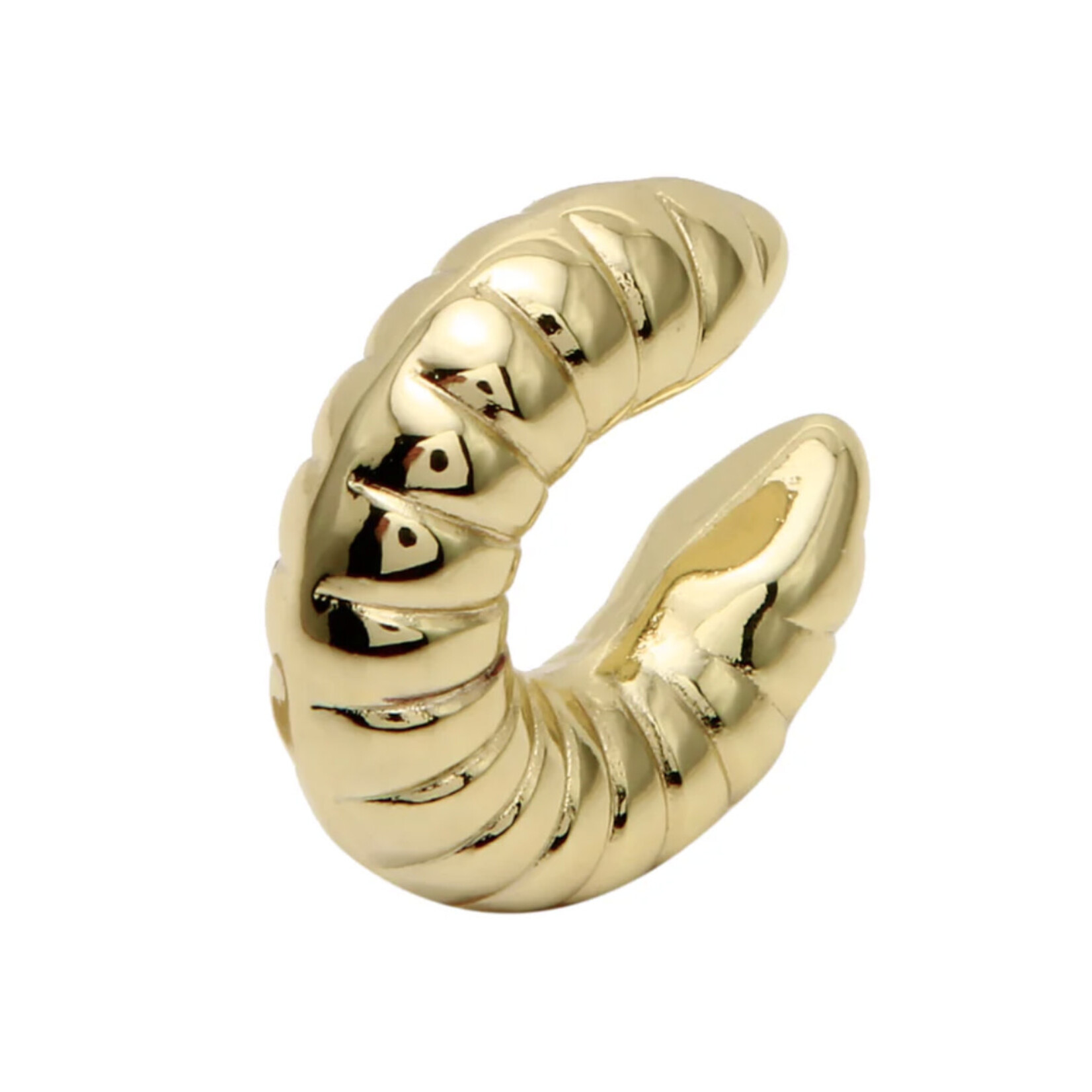 Mina Danielle Gold Chunky Ribbed Ear Cuff