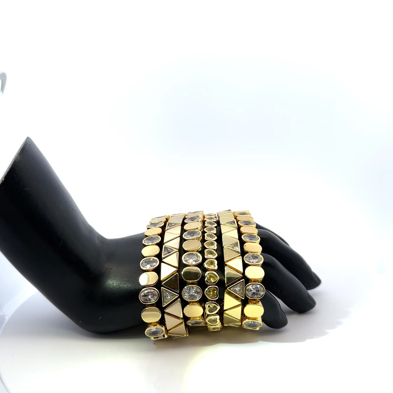 Mina Danielle Gold Lemon Quartz Heart Stretch Bracelet