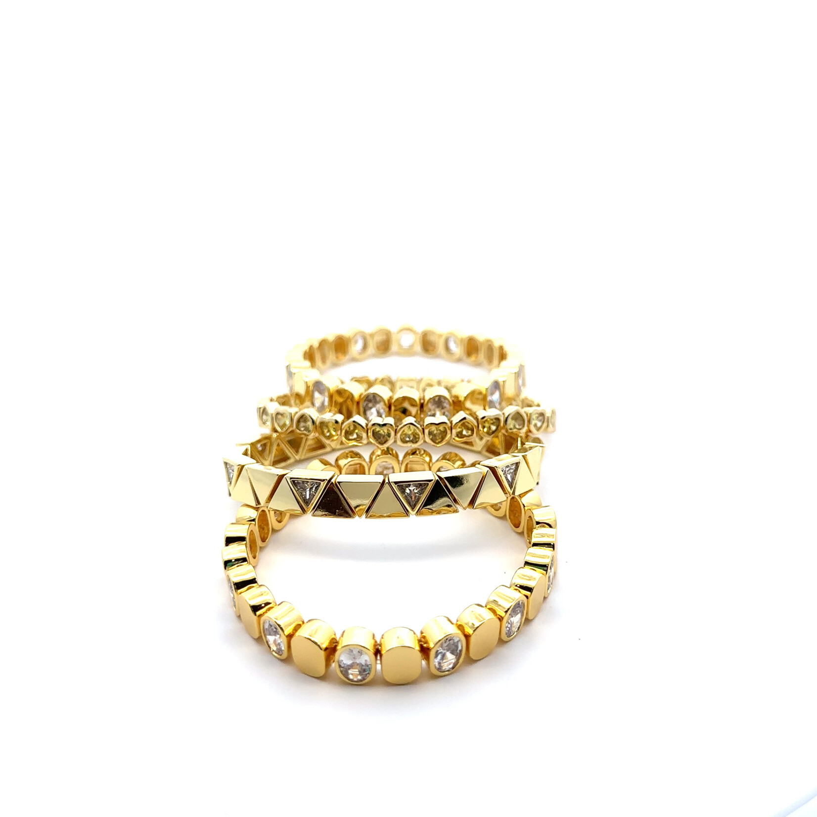 Mina Danielle Gold Lemon Quartz Heart Stretch Bracelet