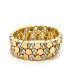 Mina Danielle Gold Oval with White Topaz Stretch Bracelet