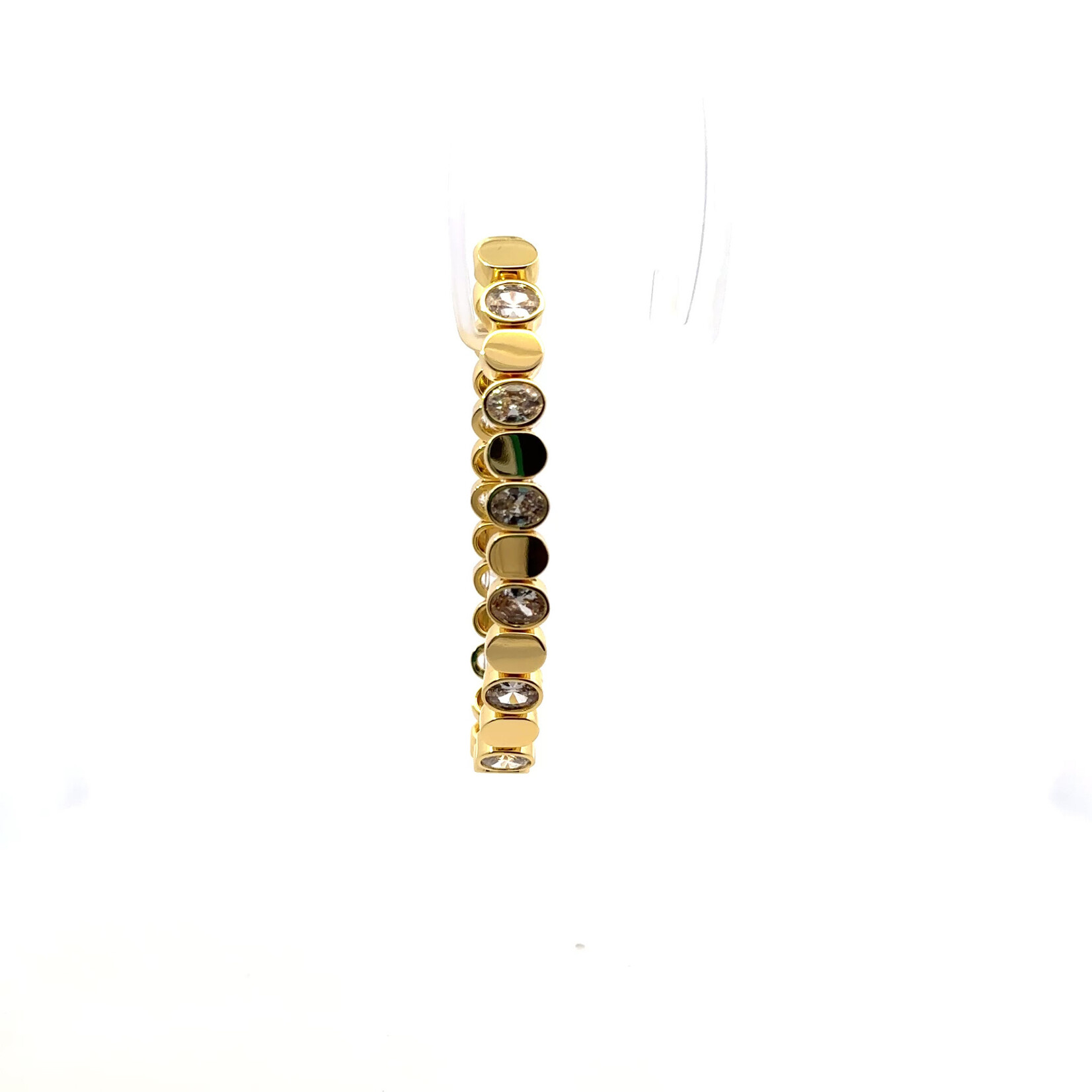 Mina Danielle Gold Oval with White Topaz Stretch Bracelet