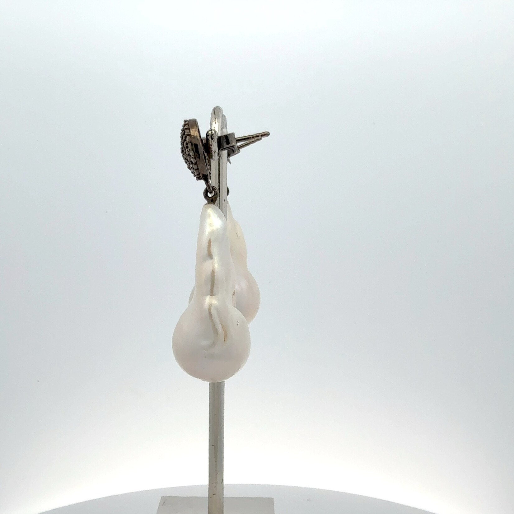 Mina Danielle Pave Diamond and Baroque Pearl Earrings