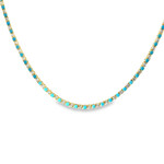 Mina Danielle Gold Turquoise & Pave Tennis Necklace