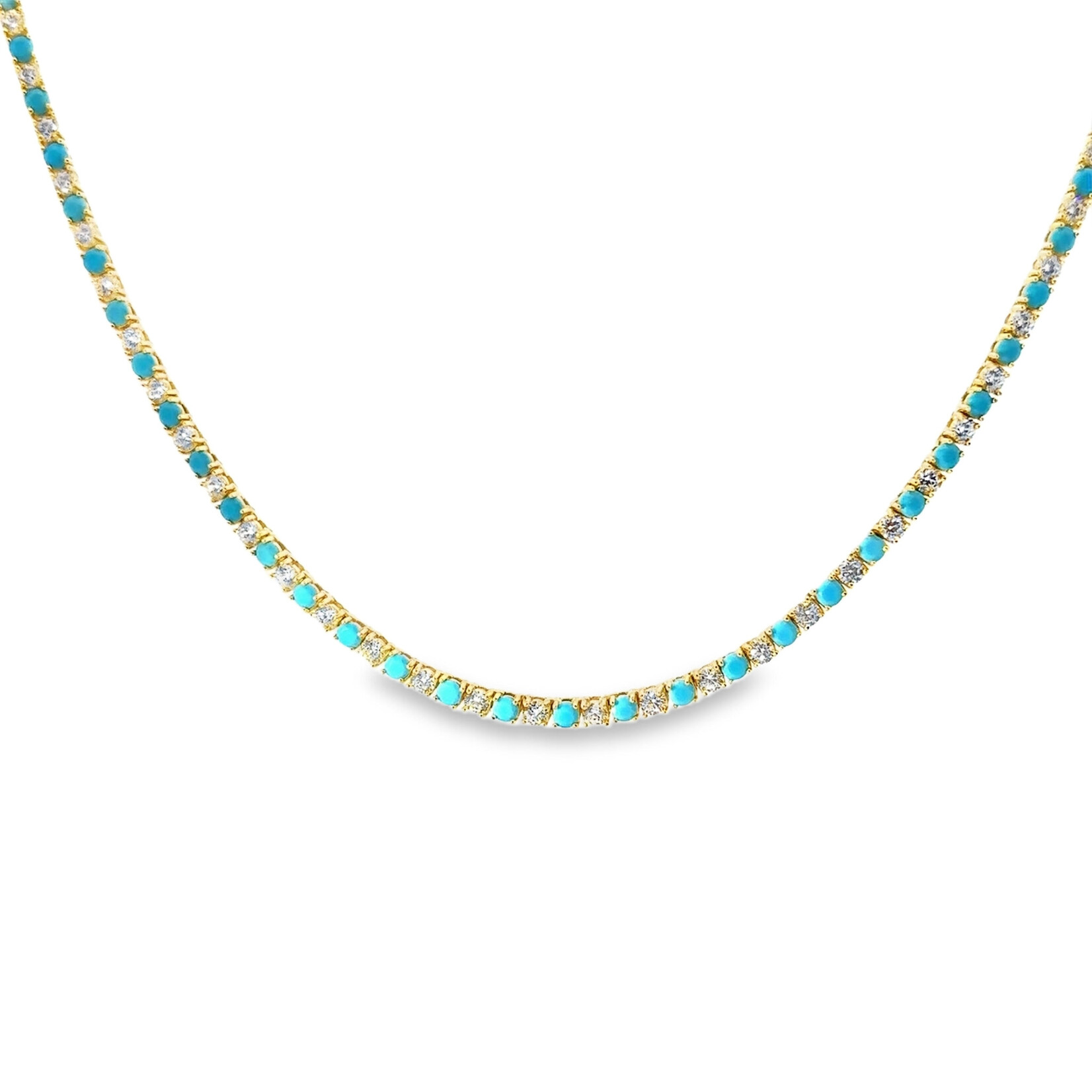Mina Danielle Gold Turquoise & Pave Tennis Necklace