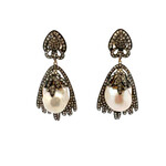 Pavé Diamond and Baroque Pearl Earrings
