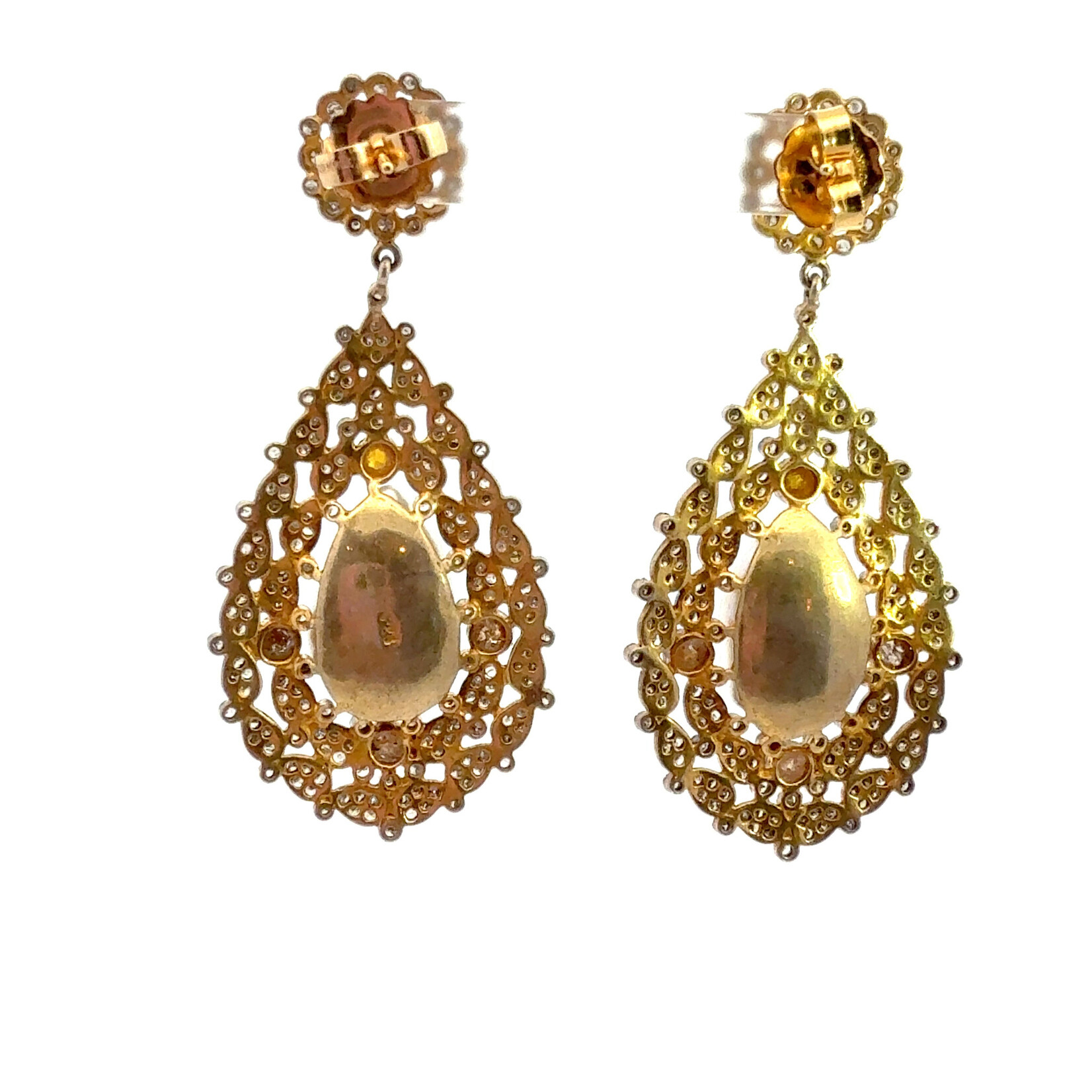 Baroque Pearl and Diamond Drop Earrings