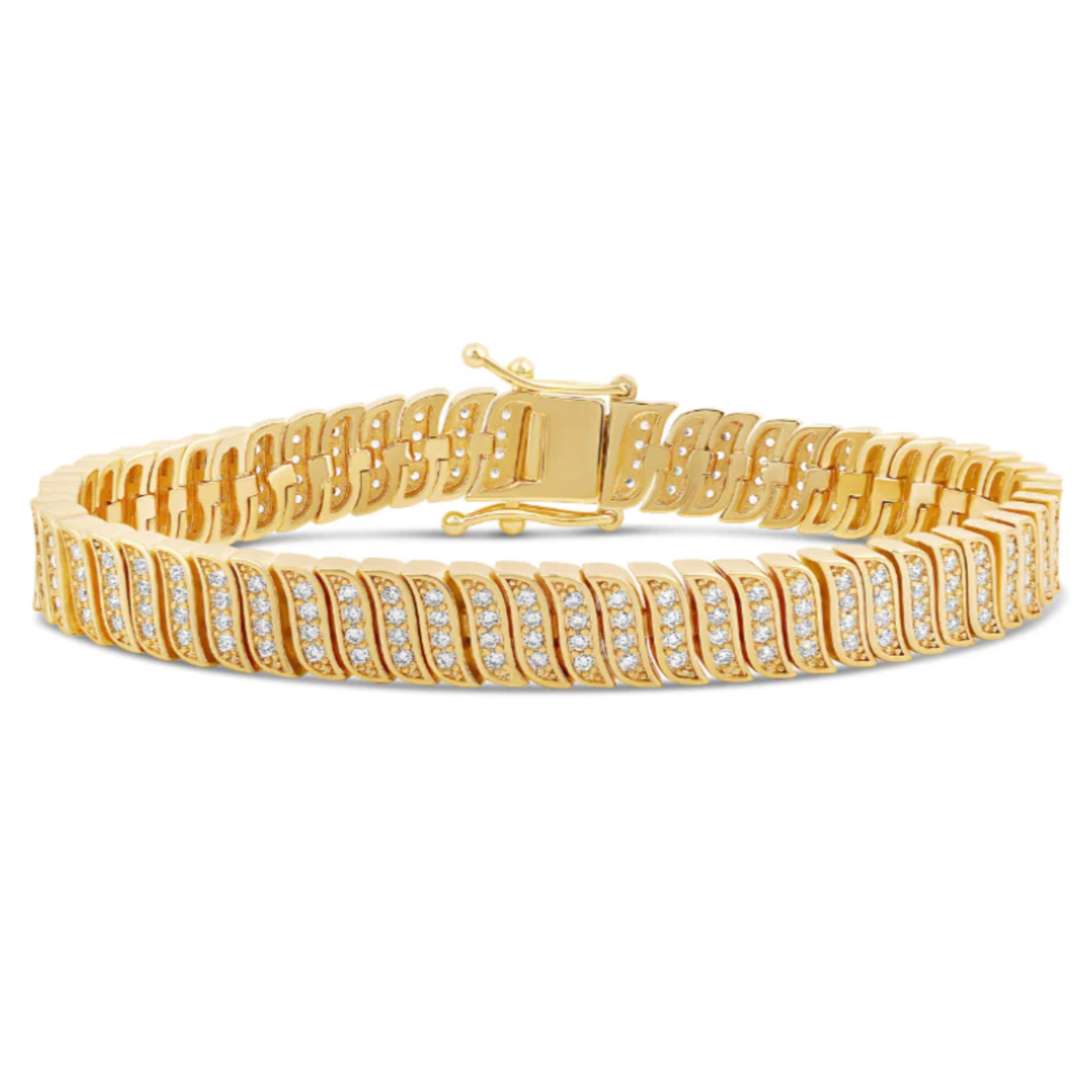 Gold Wave Tennis Bracelet