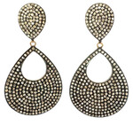 Open Teardrop Pavé Diamond Earrings